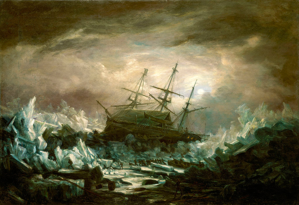Detail of Perilous position of HMS 'Terror', Captain Back, in the arctic regions in the summer of 1837 by William Smyth