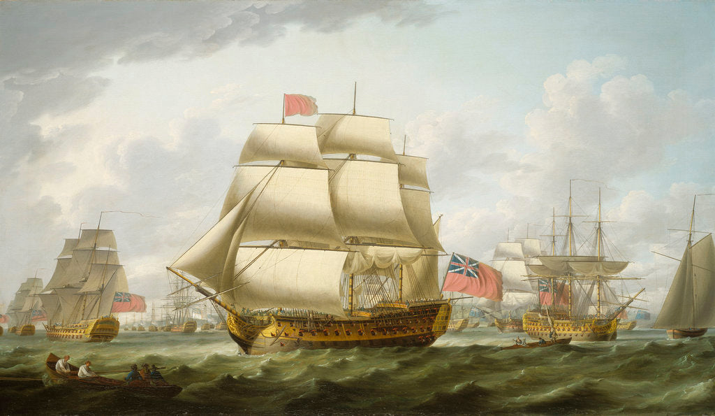 Detail of The 'Victory' sailing from Spithead by Robert Dodd