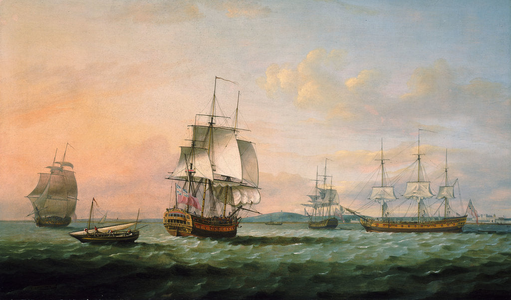 Detail of The East Indiaman 'York' and other vessels by Thomas Luny