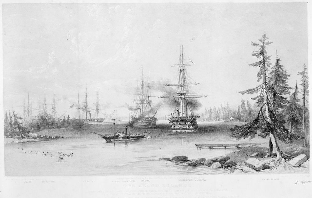 Detail of The English and French Fleets in the Baltic, 1854 by Jonathan Needham