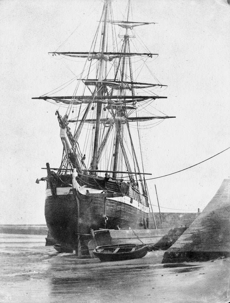 Detail of Brig and barque at low tide, Swansea by unknown