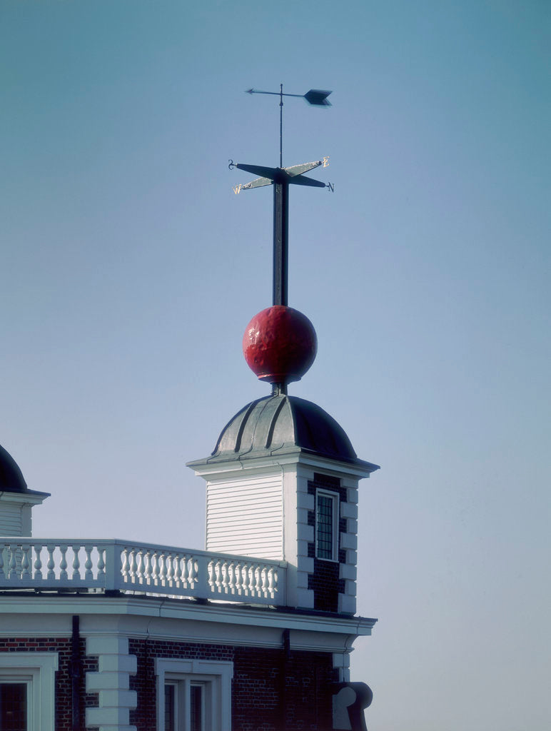 Detail of Time ball (in dropped position) at Royal Observatory, Greenwich by National Maritime Museum