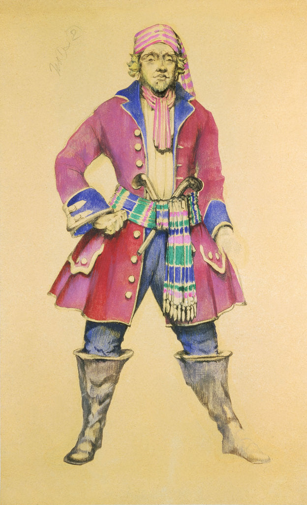 Detail of Costume design for the Gilbert & Sullivan comic opera 'Pirates of Penzance' by unknown