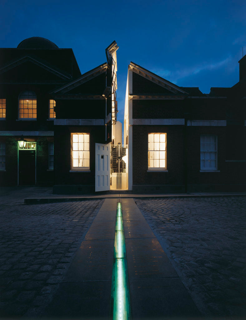 Detail of Illuminated Meridian Line at night, Royal Observatory, Greenwich by National Maritime Museum