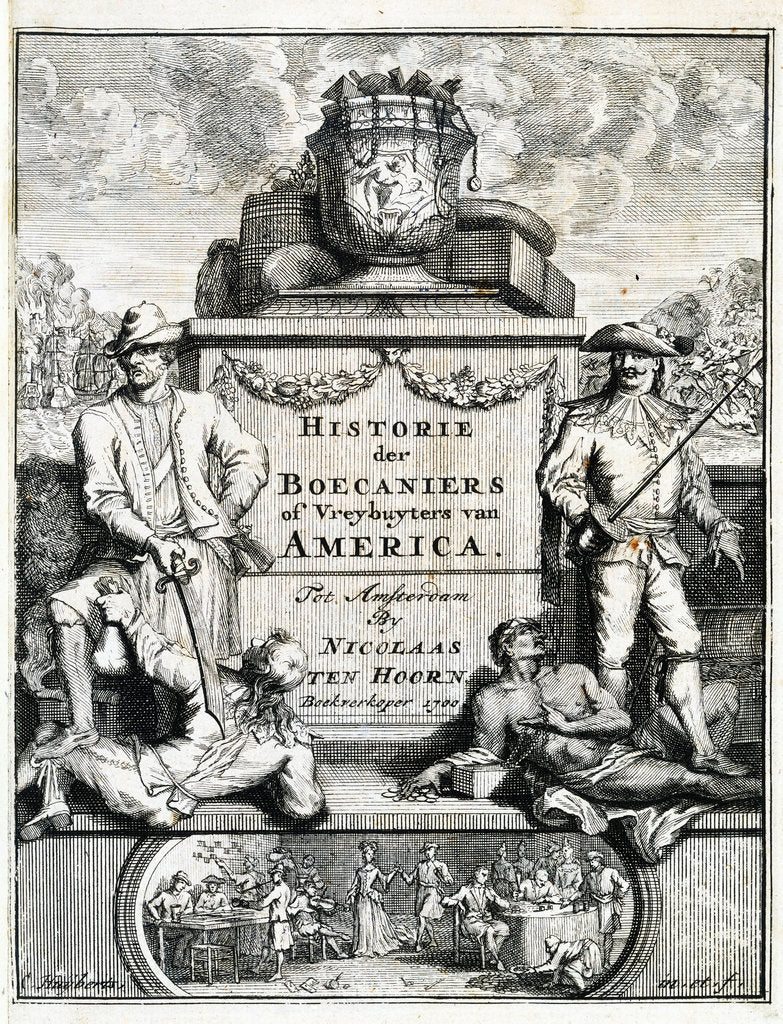 Detail of Frontispiece to 'The History of Buccaneers, or Freebooters of America', 1700 by unknown