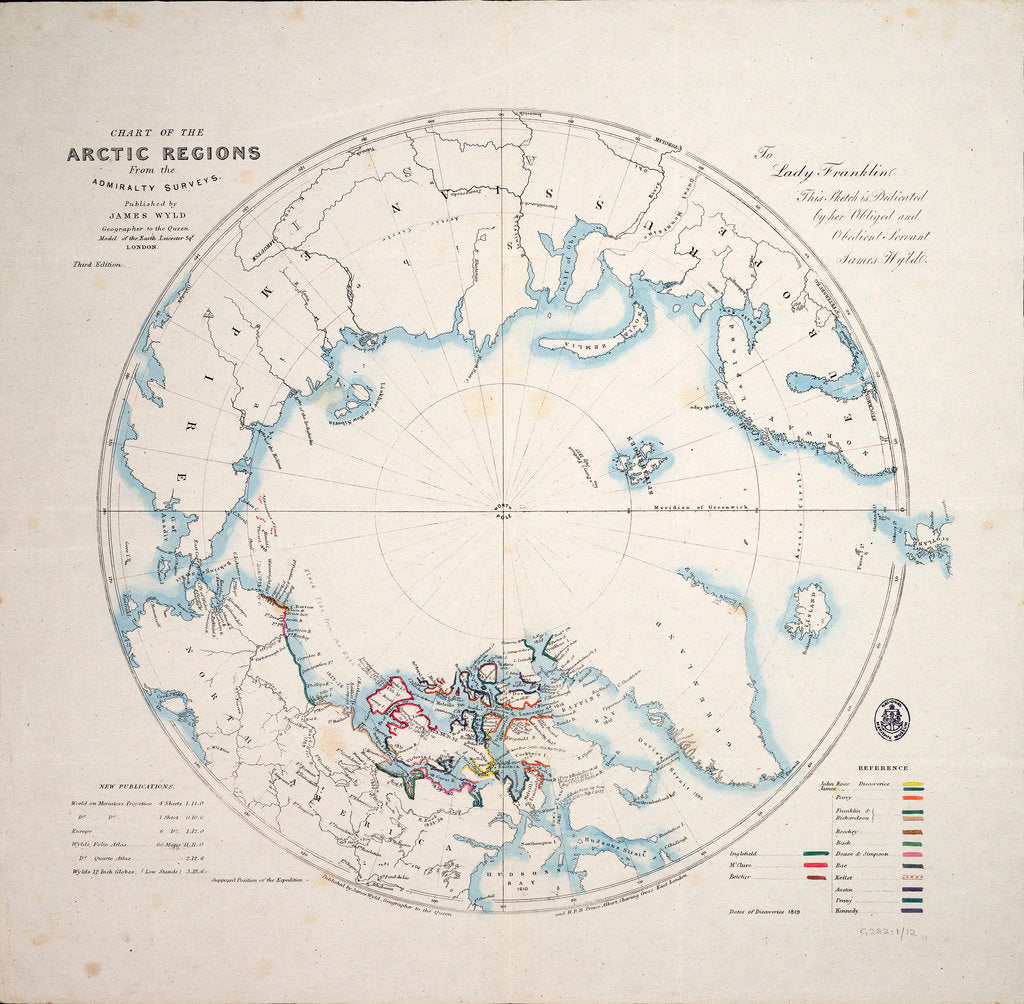 Detail of Chart of the Arctic regions from the Admiralty surveys, third edition by James Wyld