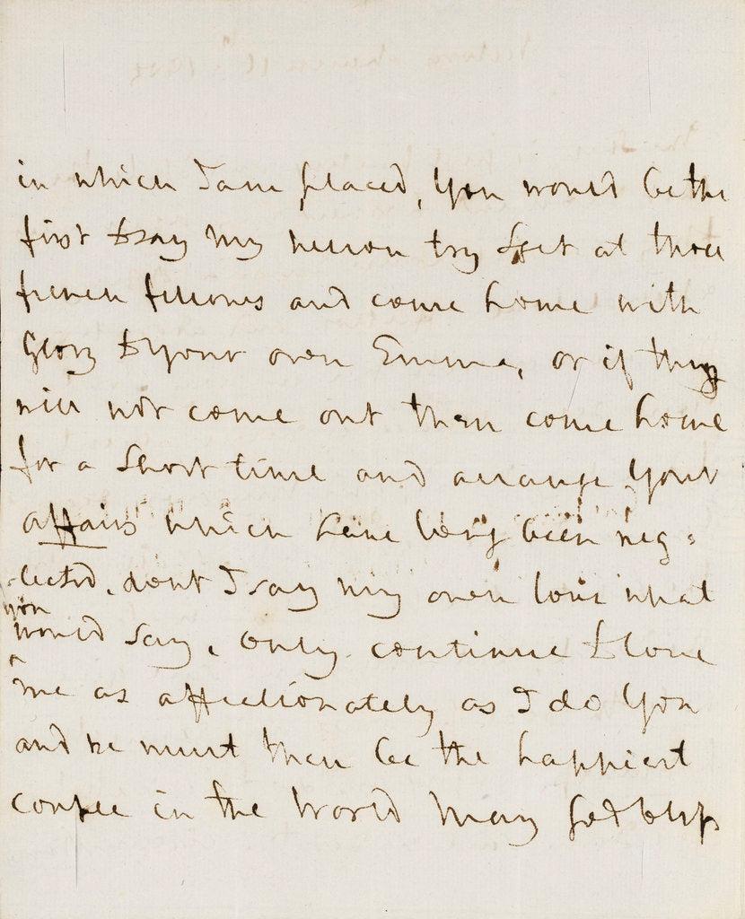 Detail of Letter from Nelson to Emma Hamilton, March 1805 by Horatio Nelson