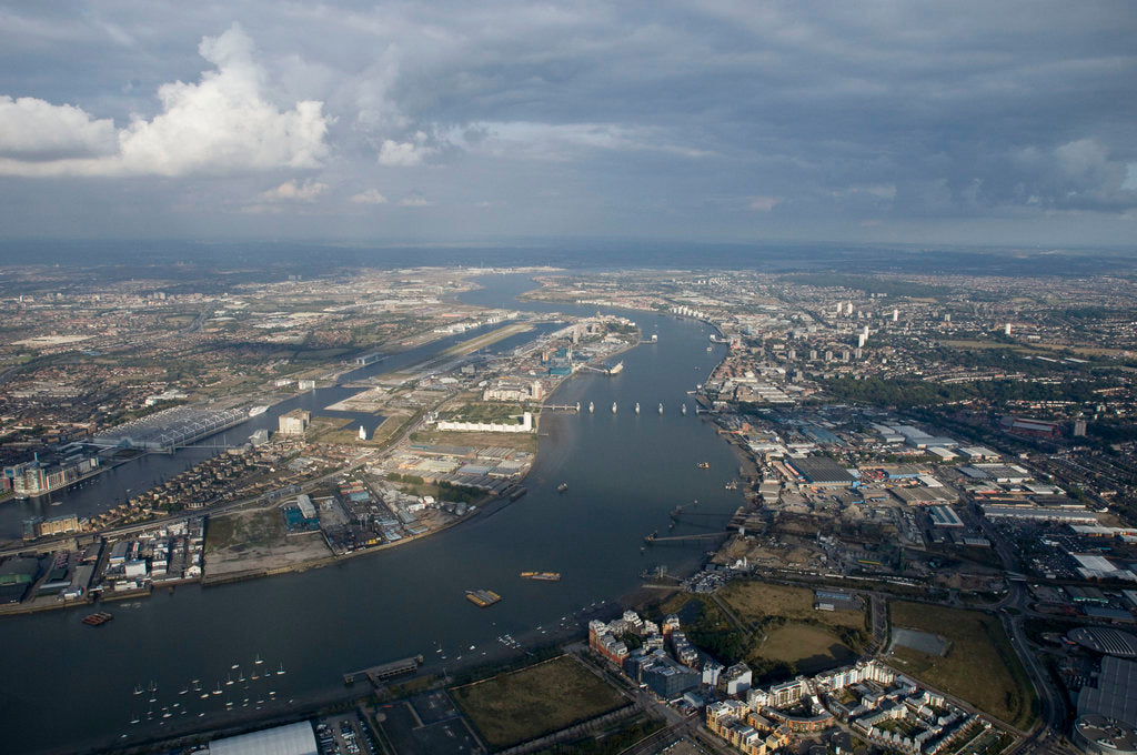 Detail of Aerial view of National Maritime Museum, Greenwich and river Thames by National Maritime Museum