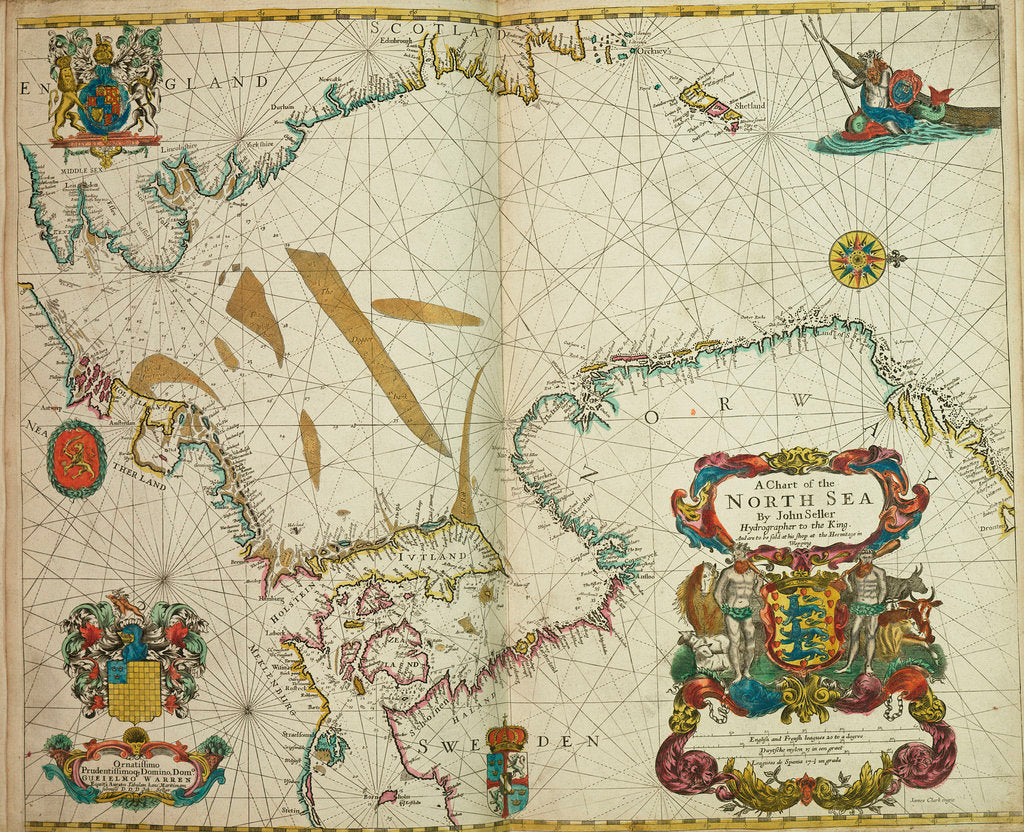 Detail of A chart of the North Sea by John Seller
