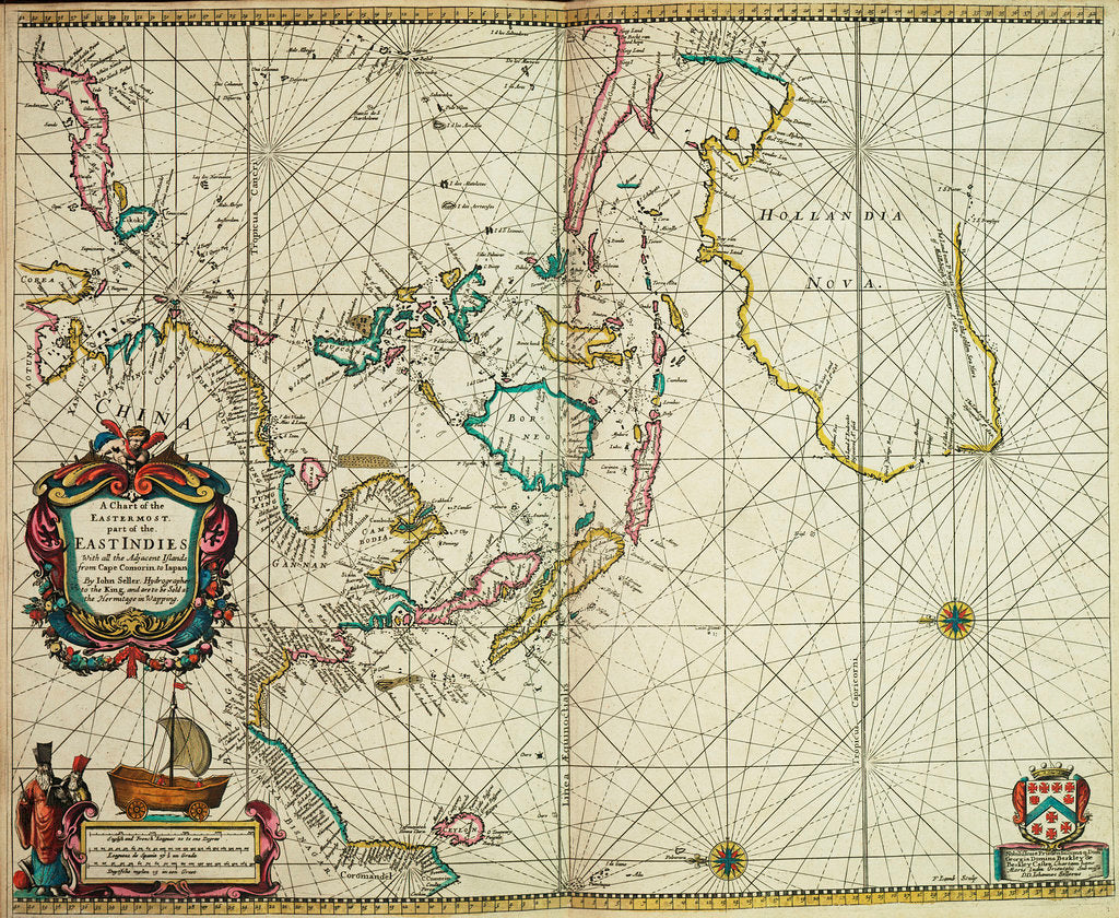 Detail of A chart of the easternmost part of the East Indies with all the adjacent islands from Cape Comorin to Japan by John Seller