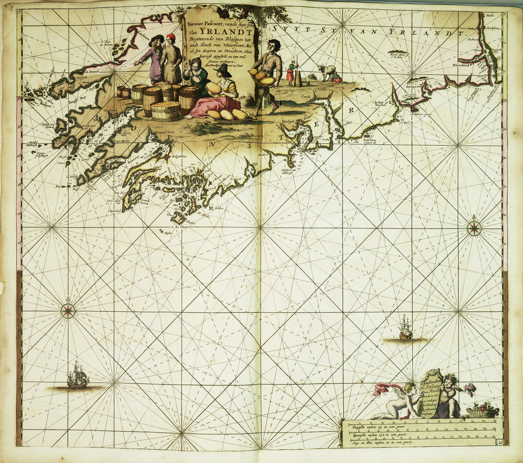 Detail of A chart bound in van Keulen's 'Great and Newly Enlarged Sea Atlas' or Waterworld by Johannes Van Keulen