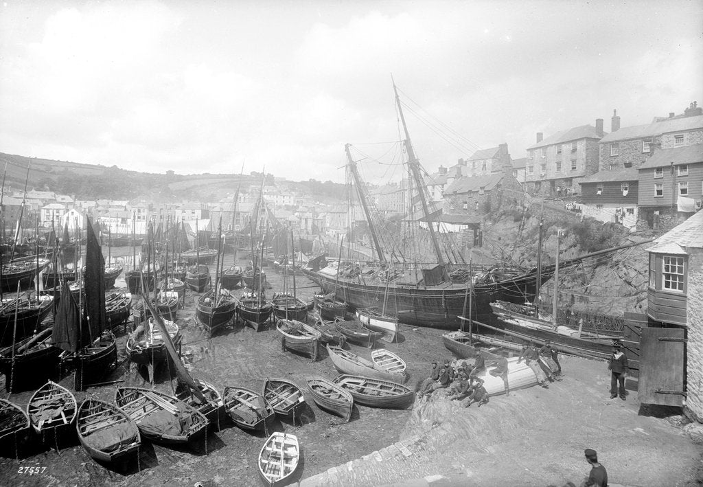 Detail of Mevagissey harbour, circa 1890 by unknown