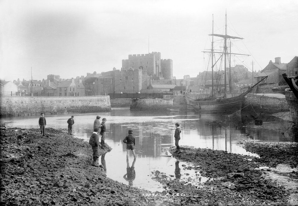 Detail of Harbour and Castle Rushen, Castletown, Isle of Man by National Maritime Museum