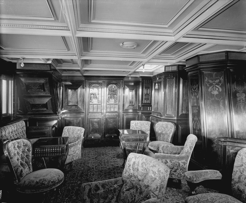 Detail of First Class Drawing Room on the 'Omrah' (1899) by Bedford Lemere & Co.