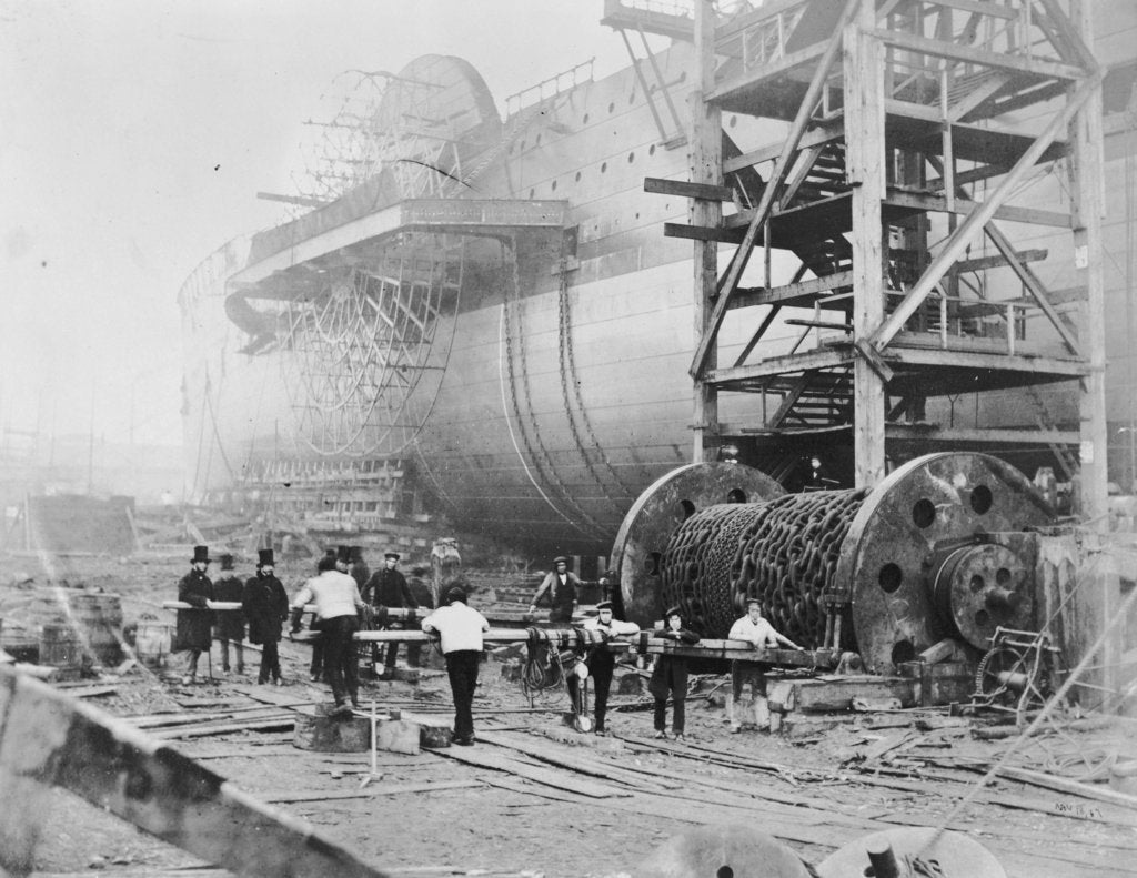 Detail of View of Brunel's 'Great Eastern' prior to her 1858 launch by Robert Howlett