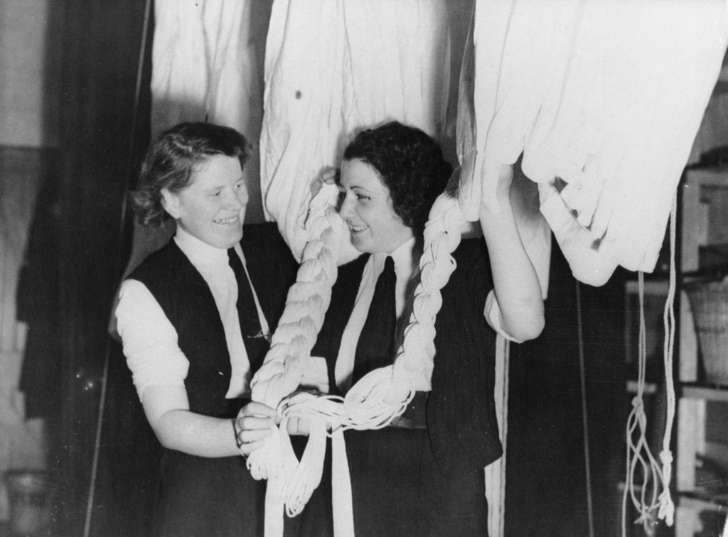 Detail of WRNS parachute packers, during the Second World War by unknown
