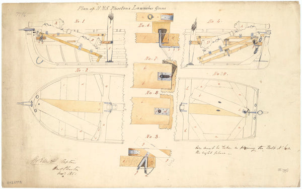 Method of fitting guns to the launch of Phaeton (1848)