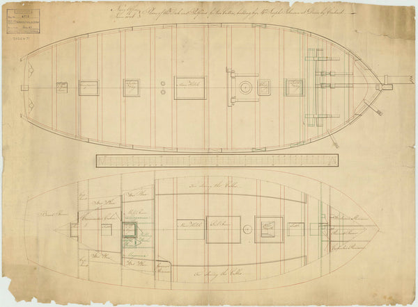 Platform plan of 'Surly' (1806) and 'Cheerful' (1806)