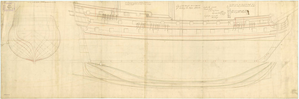 Lines plan of the 'Rippon' (1735)