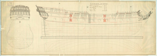 Lines & Profile plan for 'Leopard' (1790)