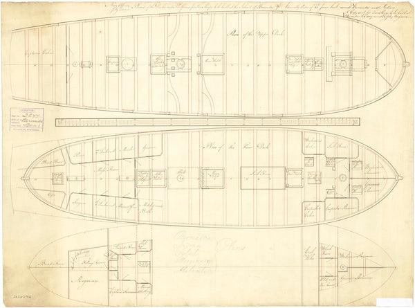 Deck plan 'Bermuda' (Br, 1806) class