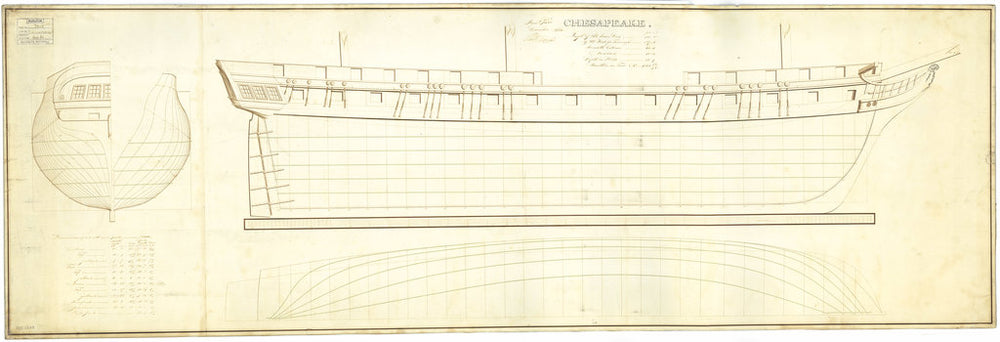 Lines drawing of Chesapeake (1813)