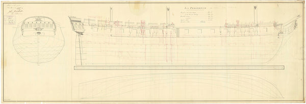 Lines and profile plan of Proserpine (fl. 1796)