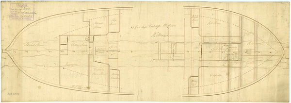 Platform plan for 'Solebay' (1785) or 'Iris' (1783)