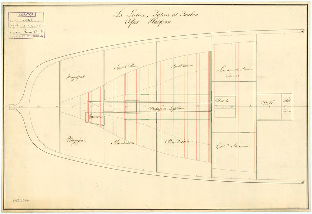 Platform plan of the Lutine (fl, 1793)