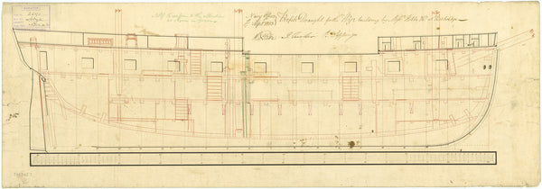 Inboard profile plan for Wye (1814)