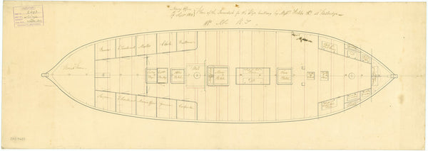 Lower deck plan for Wye (1814)
