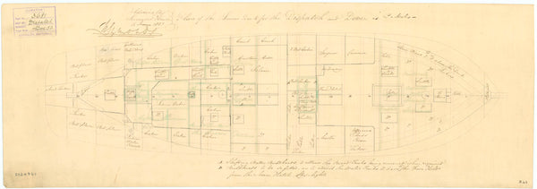 Lower deck plan for 'Dispatch' and 'Dove'