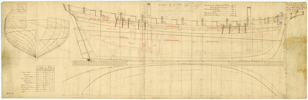 Ship plan of HMS Swallow (1779)