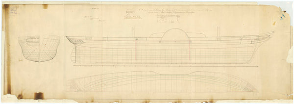 Lines plan for HMS 'Alecto' (1839)
