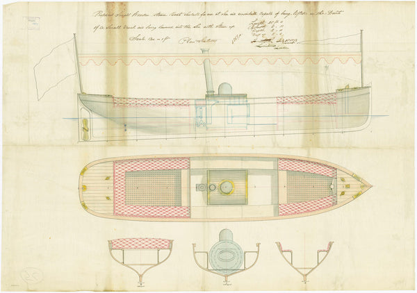 Profile plan for 25ft wooden steam boats