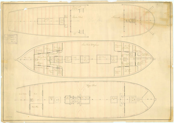 Deck plan of Swift (1777)