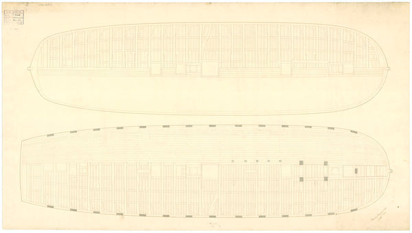 Plan of main and lower decks of 'Farquharson' (1820)