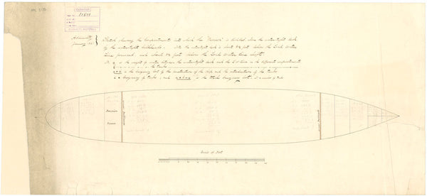 Admiralty plan showing the compartments below the watertight deck of the broadside ironclad 'Warrior' (1860)