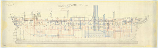 Inboard profile plan for 'Challenger' (1858)