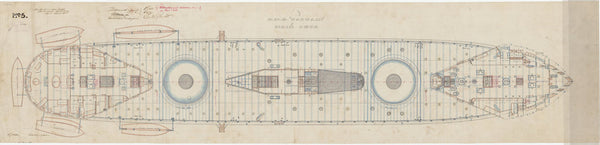 Main deck plan for HMS Captain (1869)