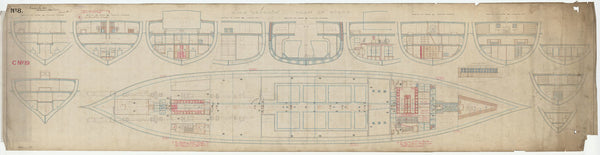 Section plan for HMS Captain (1869)