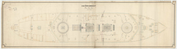 Main deck plan of Dreadnought (1875)