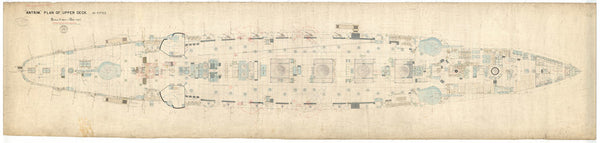 Upper deck plan for HMS Antrim (1903)