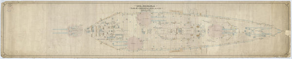 Forecastle deck plan for HMS Invincible (1907)