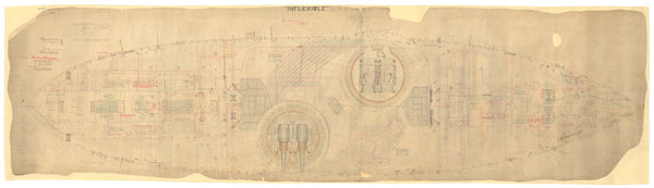 Upper deck plan for Inflexible (1876)