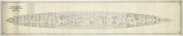 Lower deck plan for HMS Weymouth (1910)