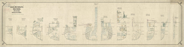Sections plan for HMS Weymouth (1910)