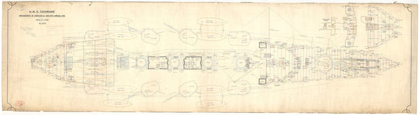 Forecastle deck plan for HMS Cochrane (1905)