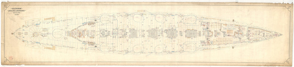 Upper deck plan for HMS Cochrane (1905)