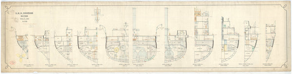 Aft section plan for HMS Cochrane (1905)